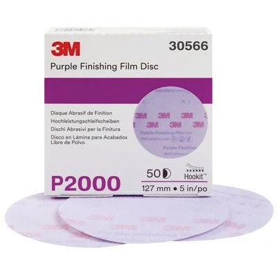 3M Hookit Abrasive Disc 30566, 5 in P2000 Purple, Fine
