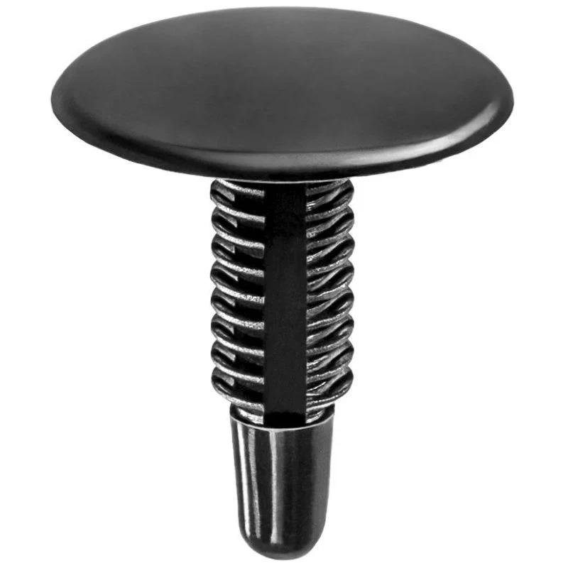 Auveco 12909 Single Head Trim Panel Retainer, 1 in Diameter, Black Nylon Bottom Head