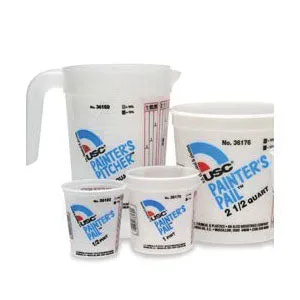 USC Painter's Mixing Cup 36178 - 5 Quart Clear Plastic Measuring Cup for Refine Paints
